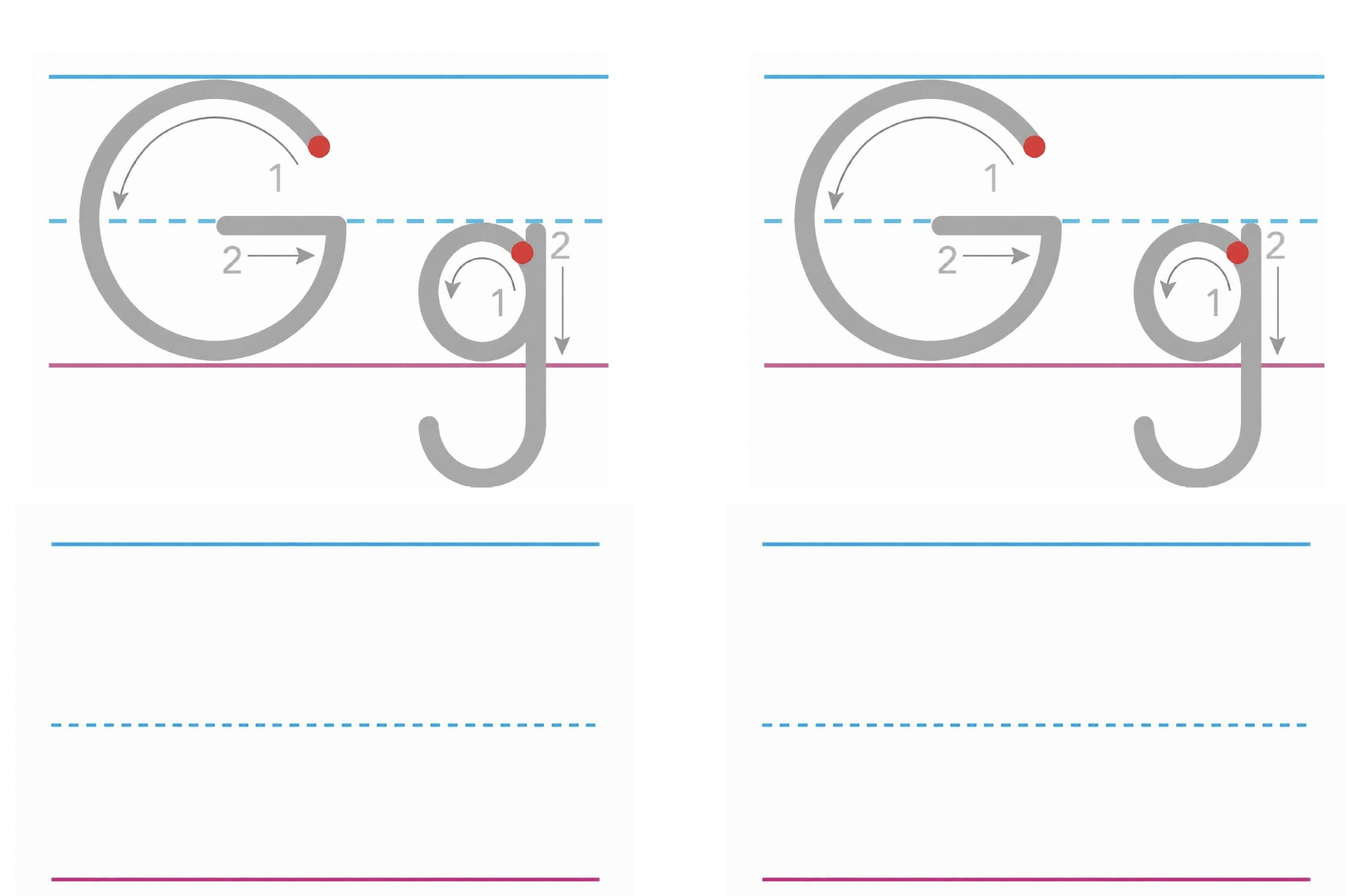 Alphabet Tracing Worksheet | Big Letters (G & H)