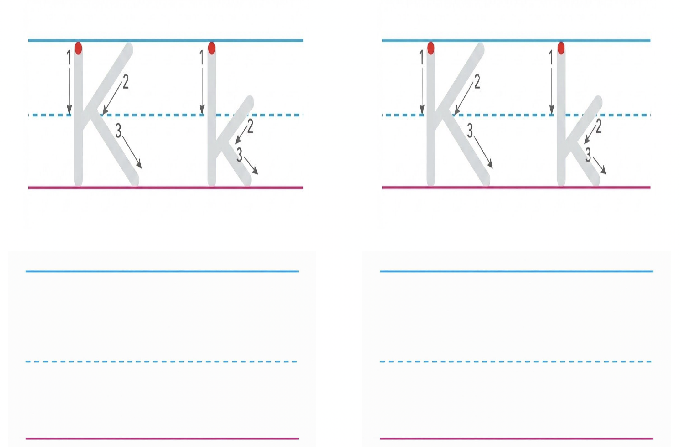 Alphabet Tracing Worksheet | Big Letters (K & L)