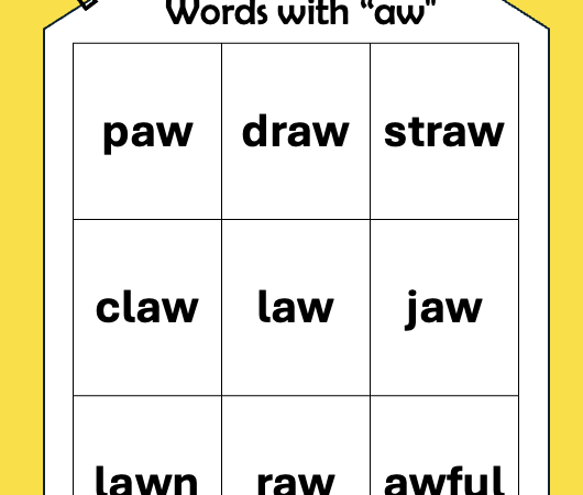[Phonics Activity] “aw” Bingo Game: Turning Vowel Digraphs into Pure Fun!