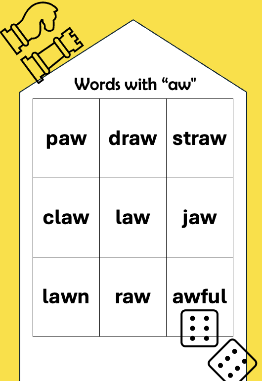 [Phonics Activity] “aw” Bingo Game: Turning Vowel Digraphs into Pure Fun!