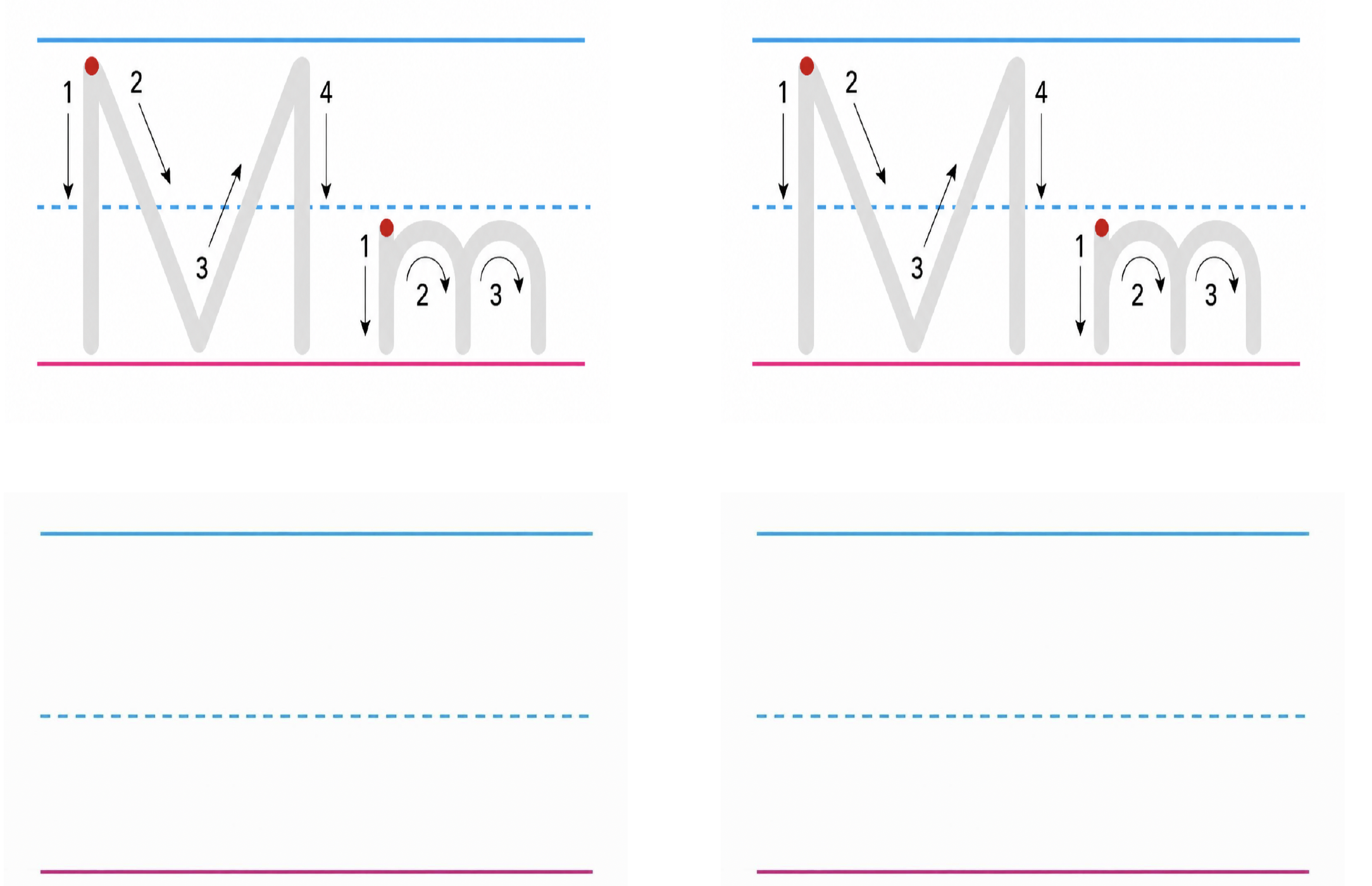 Alphabet Tracing Worksheet | Big Letters (M & N)
