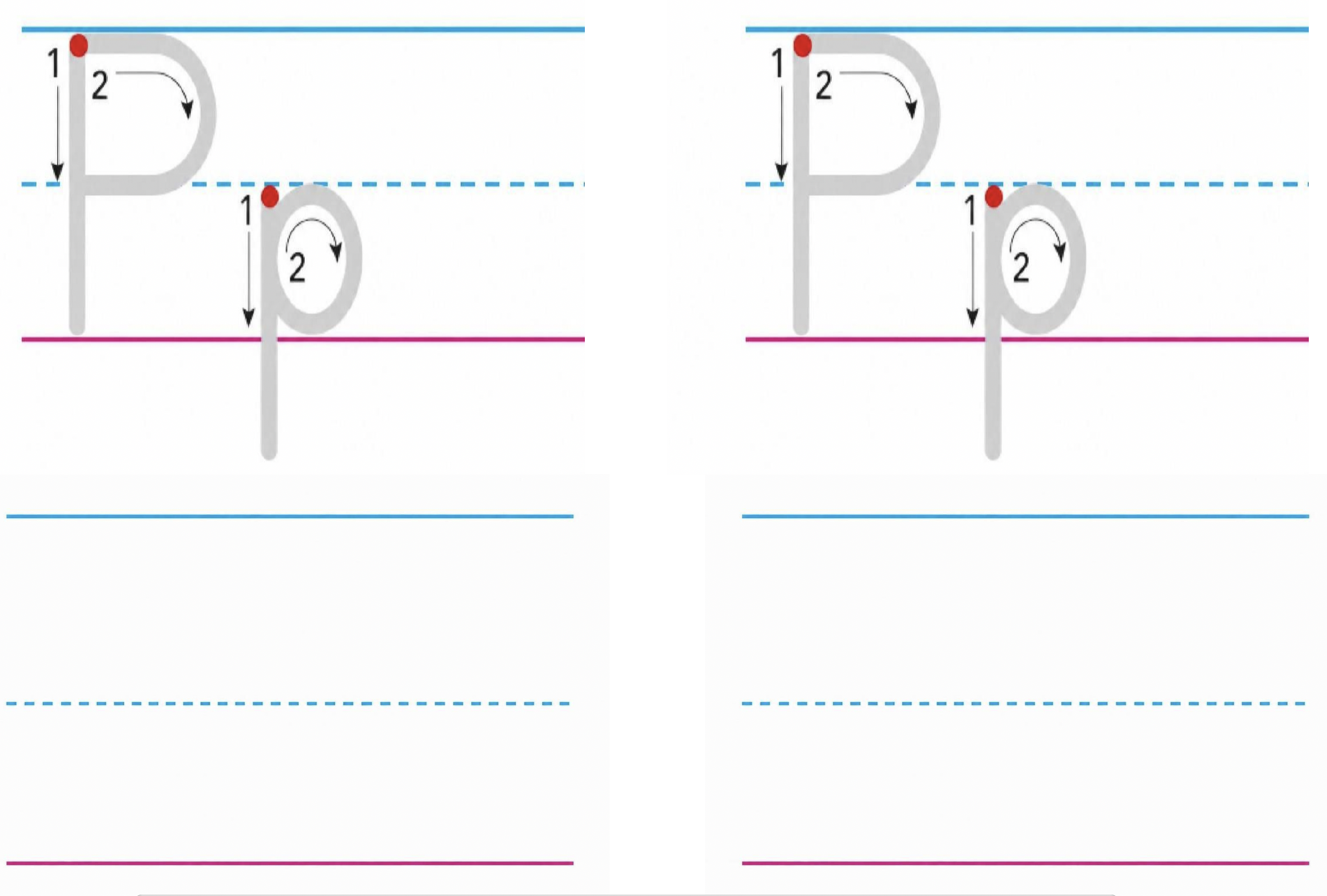 Alphabet Tracing Worksheet | Big Letters (O & P)